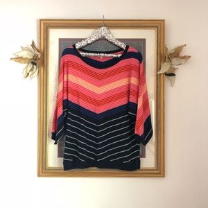 Talbots striped colorful lightweight sweater M